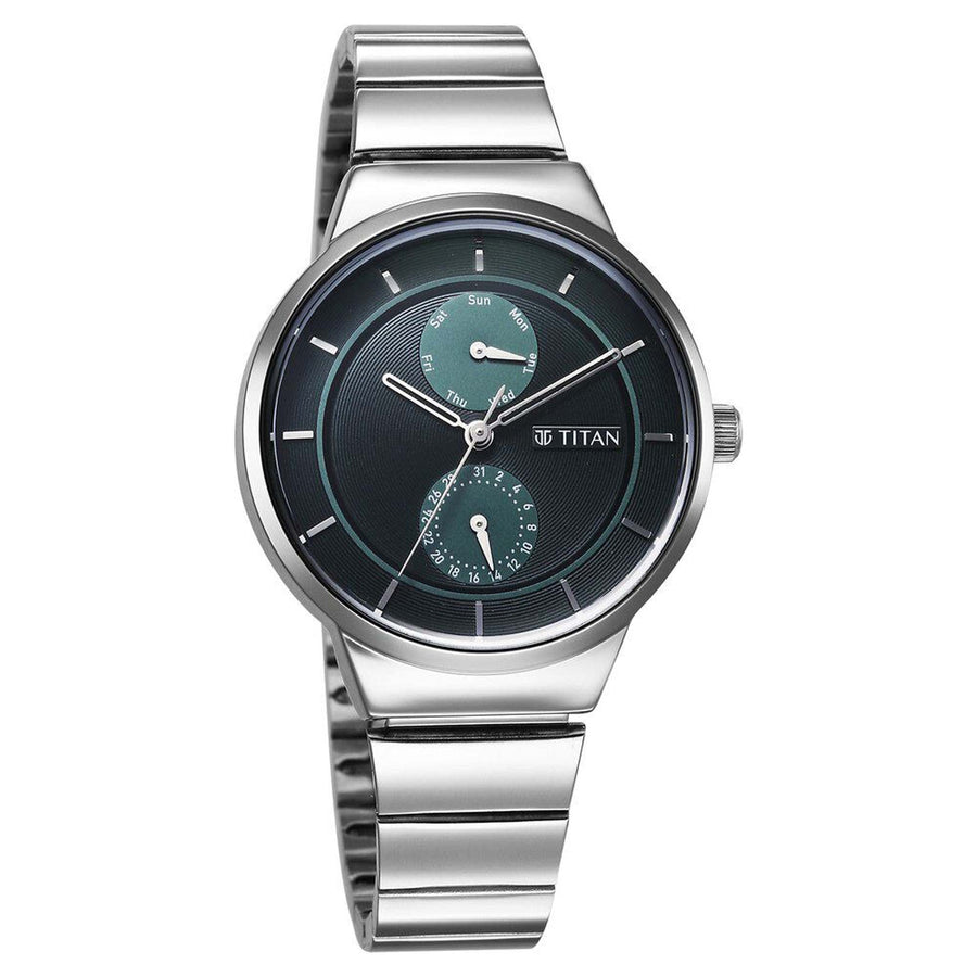 Titan Neo Multifunction Pink Dial Silver Color Stainless Steel Strap Watch For Women(2761SM02)