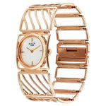 Titan Raga White Mother of Pearl Rectangle Dial Rose Gold Metal Analog Watch for Women 2769WM01