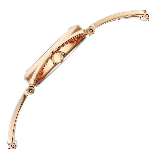 Titan Raga White Mother of Pearl Rectangle Dial Rose Gold Metal Analog Watch for Women 2769WM01