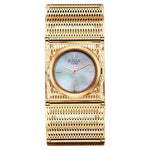 Titan Raga White Mother of Pearl Rectangle Dial Rose Gold Metal Analog Watch for Women 2770WM01