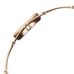 Titan Raga White Mother Of Pearl Rectangular Dial Rose Gold Stainless Steel Strap Analog Watch for Women