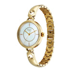Titan Raga White Mother of Pearl Dial Gold Metal Strap Analog Watch for Women 2774YM01