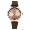 Titan Workwear Pink Dial Brown Leather Strap Analog Watch for Women