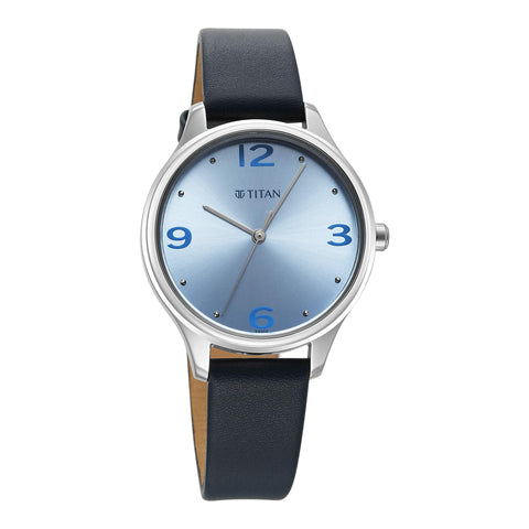 Titan Neo Quartz Analog Blue Dial Blue Leather Strap Watch For Women 2781SL02