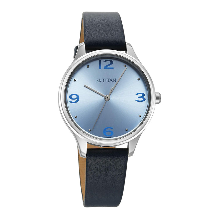 Titan Neo Quartz Analog Blue Dial Blue Leather Strap Watch For Women 2781SL02