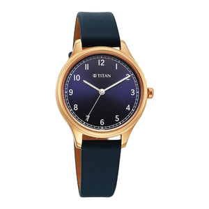 Titan Neo Quartz Analog Blue Dial Blue Leather Strap Watch For Women 2781WL01