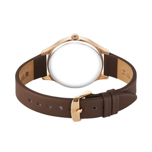 Titan Neo Quartz Analog Grey Dial Brown Leather Strap Watch For Women