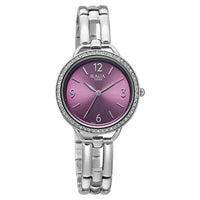 Titan Raga Purple Dial Silver Metal Strap Analog Watch for Women