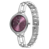 Titan Raga Purple Dial Silver Metal Strap Analog Watch for Women