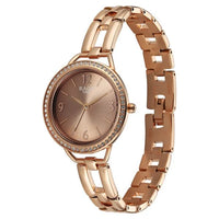 Titan Raga Brown Dial Rose Gold Metal Strap Analog Watch for Women