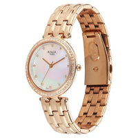 Titan Raga Mother of Pearl Dial Rose Gold Metal Strap Analog Watch for Women