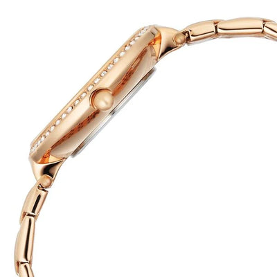 Titan Raga Mother of Pearl Dial Rose Gold Metal Strap Analog Watch for Women