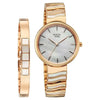 Titan Raga Mother of Pearl Dial Rose Gold Metal Strap Analog Watch for Women