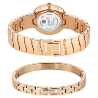 Titan Raga Mother of Pearl Dial Rose Gold Metal Strap Analog Watch for Women