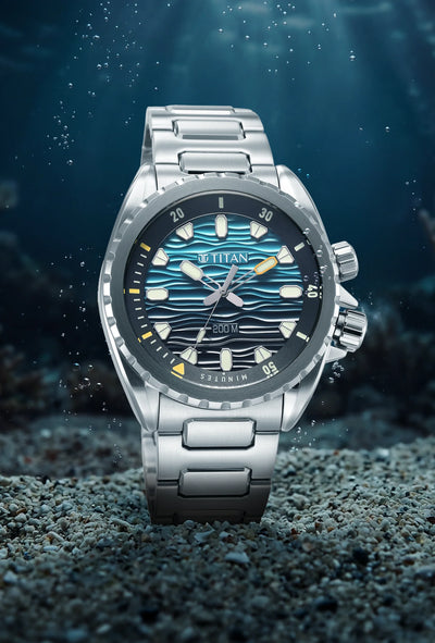 Titan Zero Hour Diver's Blue Dial Analog Watch