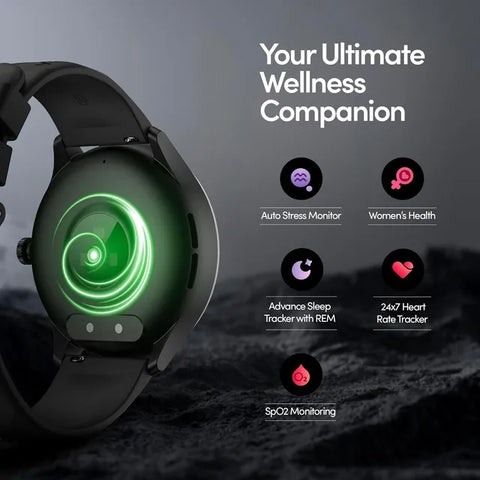 Titan Fastrack Jupiter Flex Smartwatch, 1.38 inches Ultra VU Display, Black 38165PP01