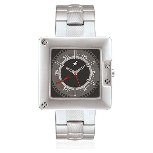 Fastrack Quartz Analog Grey Dial Stainless Steel Strap Watch for Guys
