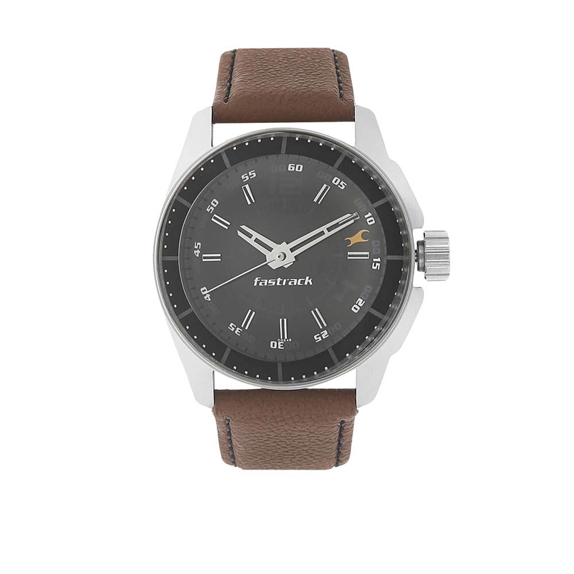 Fastrack Black Dial Alog Watch for Men (3089SL05)