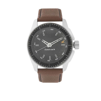 Fastrack Black Dial Alog Watch for Men (3089SL05)