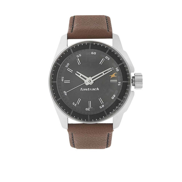 Fastrack Black Dial Alog Watch for Men (3089SL05)