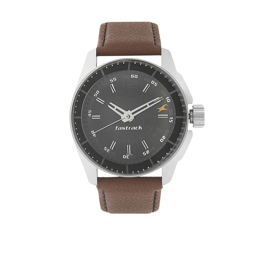 Fastrack Black Dial Alog Watch for Men (3089SL05)