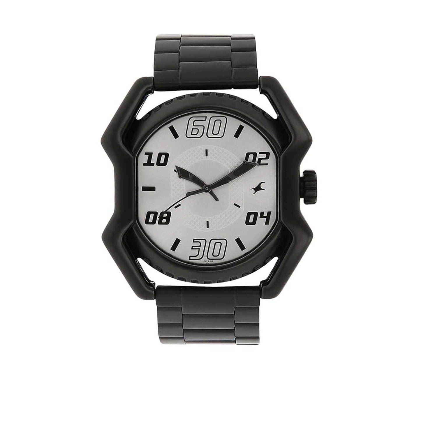 Fastrack Quartz Analog Silver Dial Stainless Steel Strap Watch for Guys