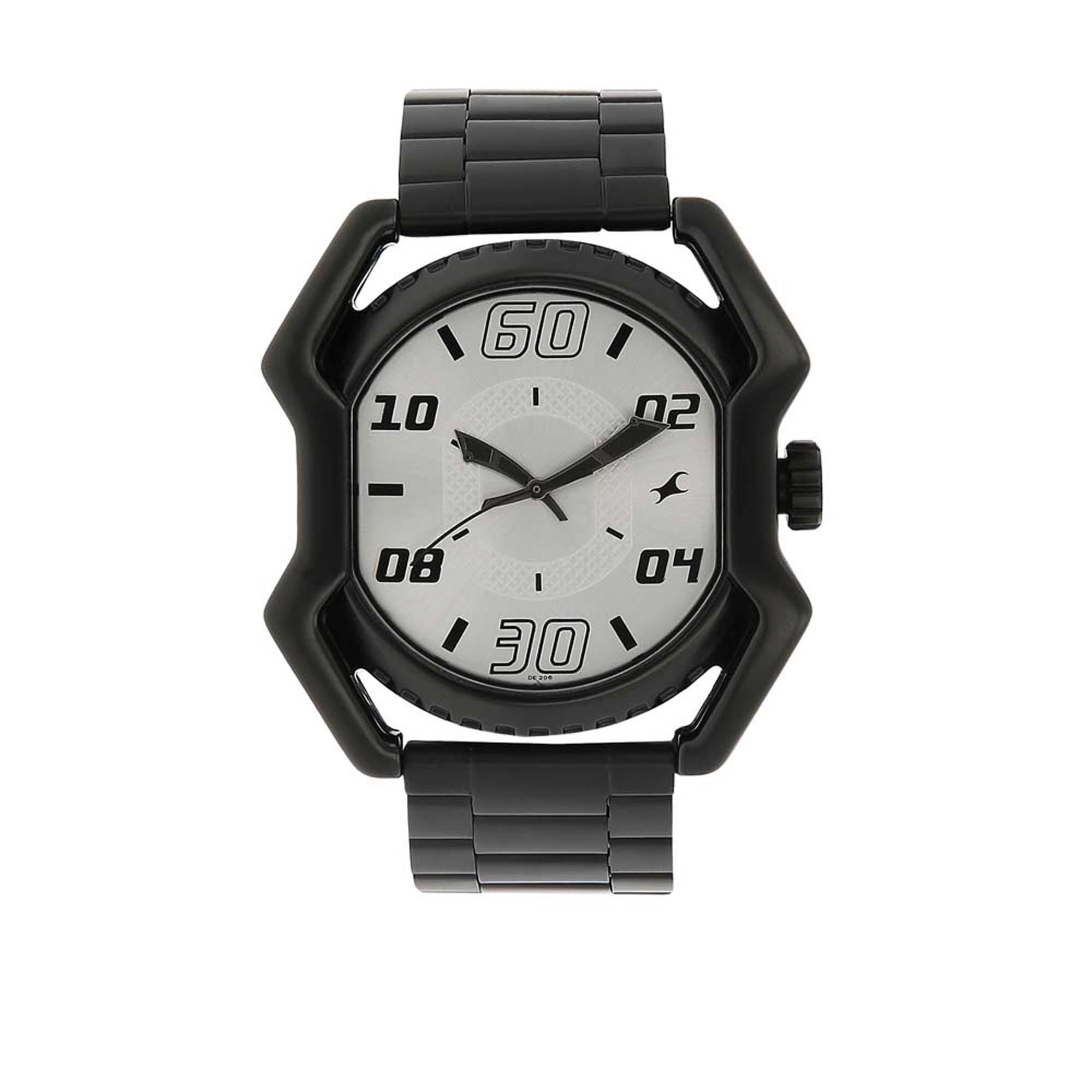Fastrack Quartz Analog Silver Dial Stainless Steel Strap Watch for Guys