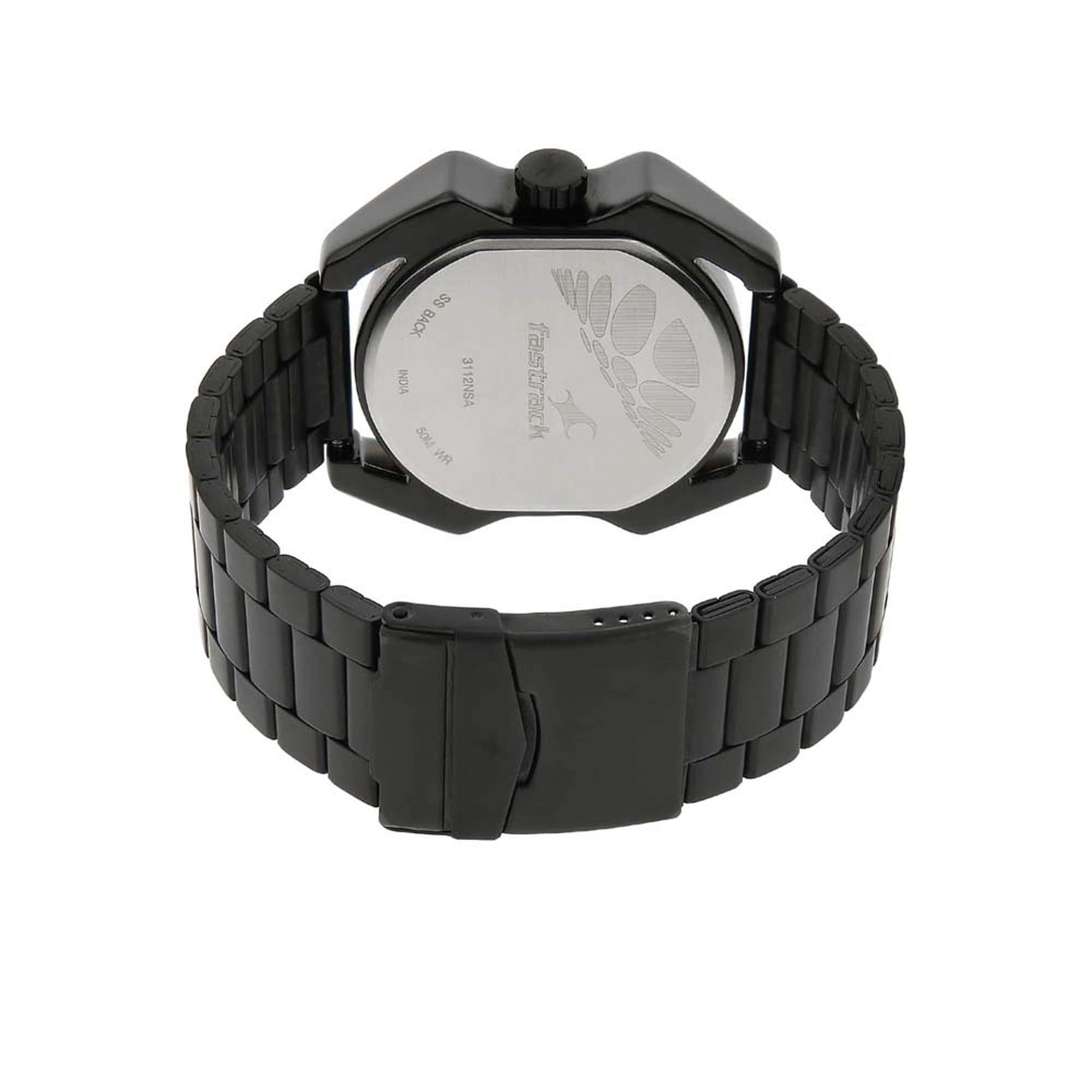 Fastrack Quartz Analog Silver Dial Stainless Steel Strap Watch for Guys