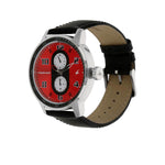 Fastrack Quartz Analog Red Dial Leather Strap Watch for Guys