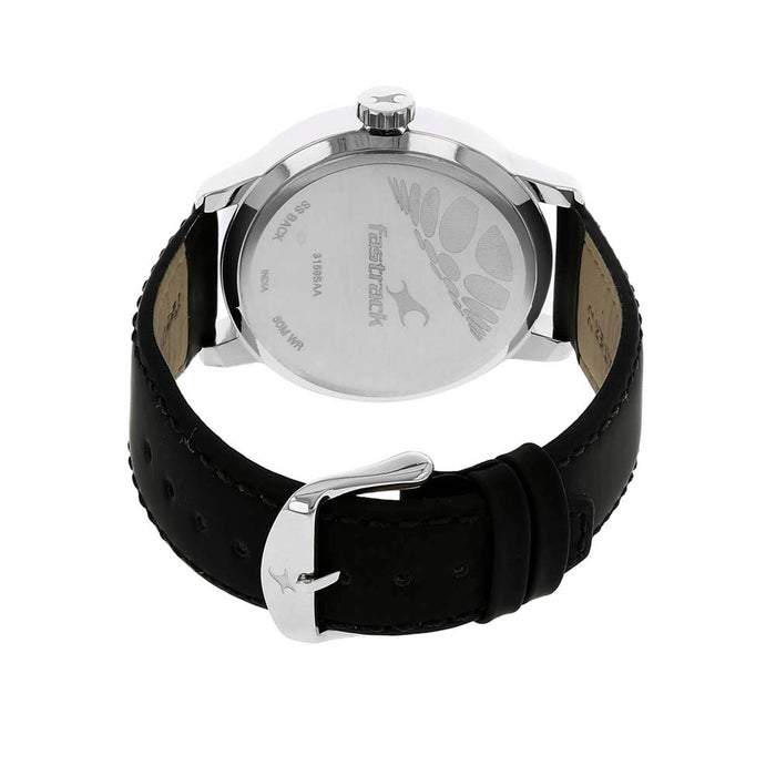 Fastrack Quartz Analog Grey Dial Leather Strap Watch for Guys