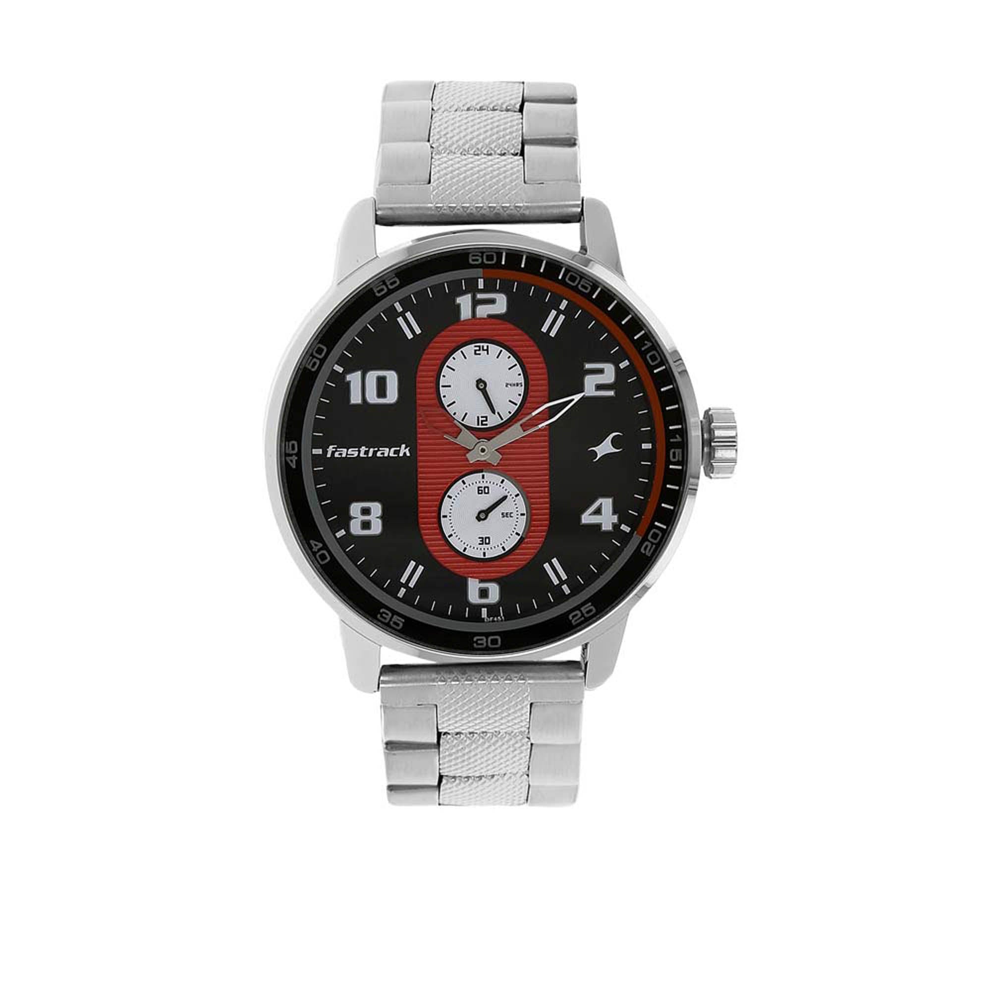 Fastrack Motorheads Quartz Analog Grey Dial Stainless Steel Strap Watch for Guys