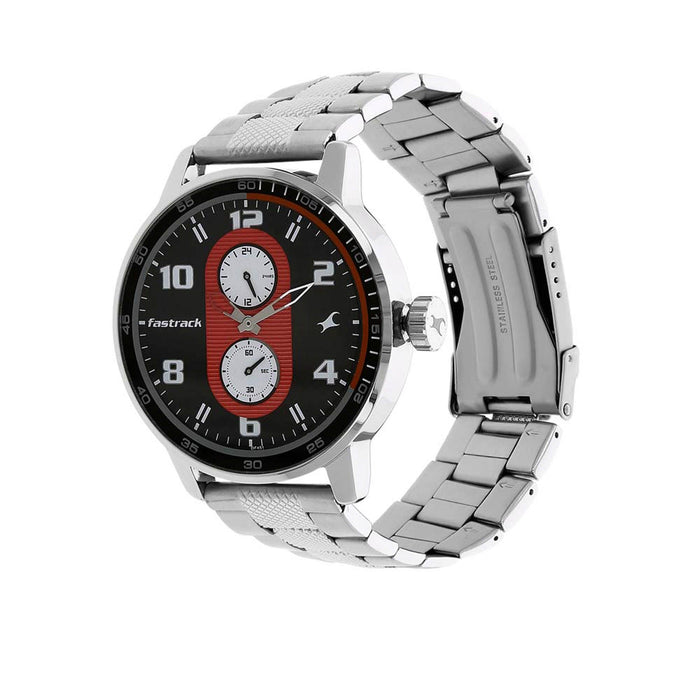 Fastrack Motorheads Quartz Analog Grey Dial Stainless Steel Strap Watch for Guys