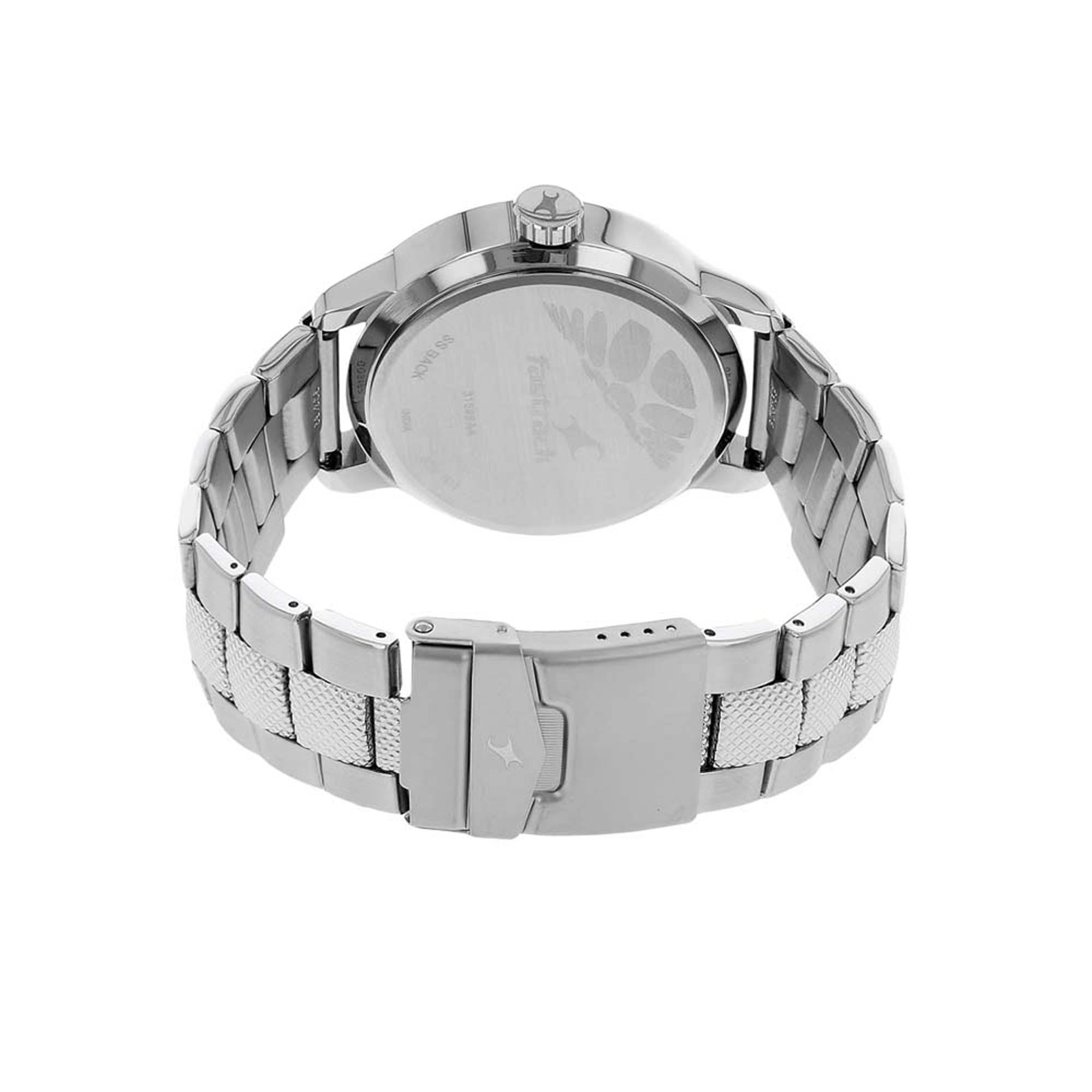 Fastrack Motorheads Quartz Analog Grey Dial Stainless Steel Strap Watch for Guys