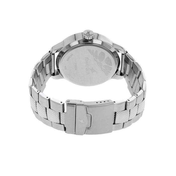Fastrack Motorheads Quartz Analog Grey Dial Stainless Steel Strap Watch for Guys