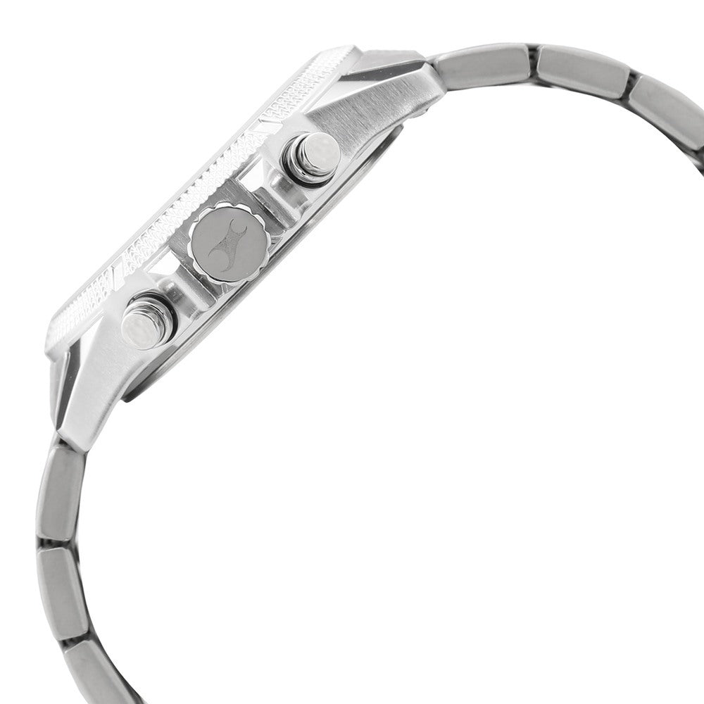 Fastrack Loopholes Quartz Multifunction Silver Dial Stainless Steel Strap Watch for Guys