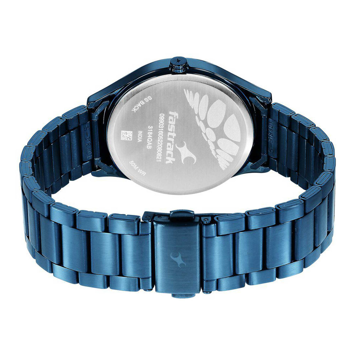 Fastrack Style Up Quartz Analog Blue Dial Stainless Steel Strap Watch for Guys
