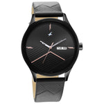 Fastrack Style Up Black Dial Leather Strap Watch for Guys