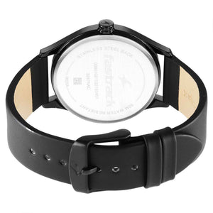 Fastrack Style Up Black Dial Leather Strap Watch for Guys