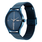 Fastrack Style Up Quartz Analog with Day and Date Blue Dial Stainless Steel Strap Watch for Guys