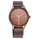 Fastrack Style Up Quartz Analog with Day and Date Brown Dial Stainless Steel Strap Watch for Guys
