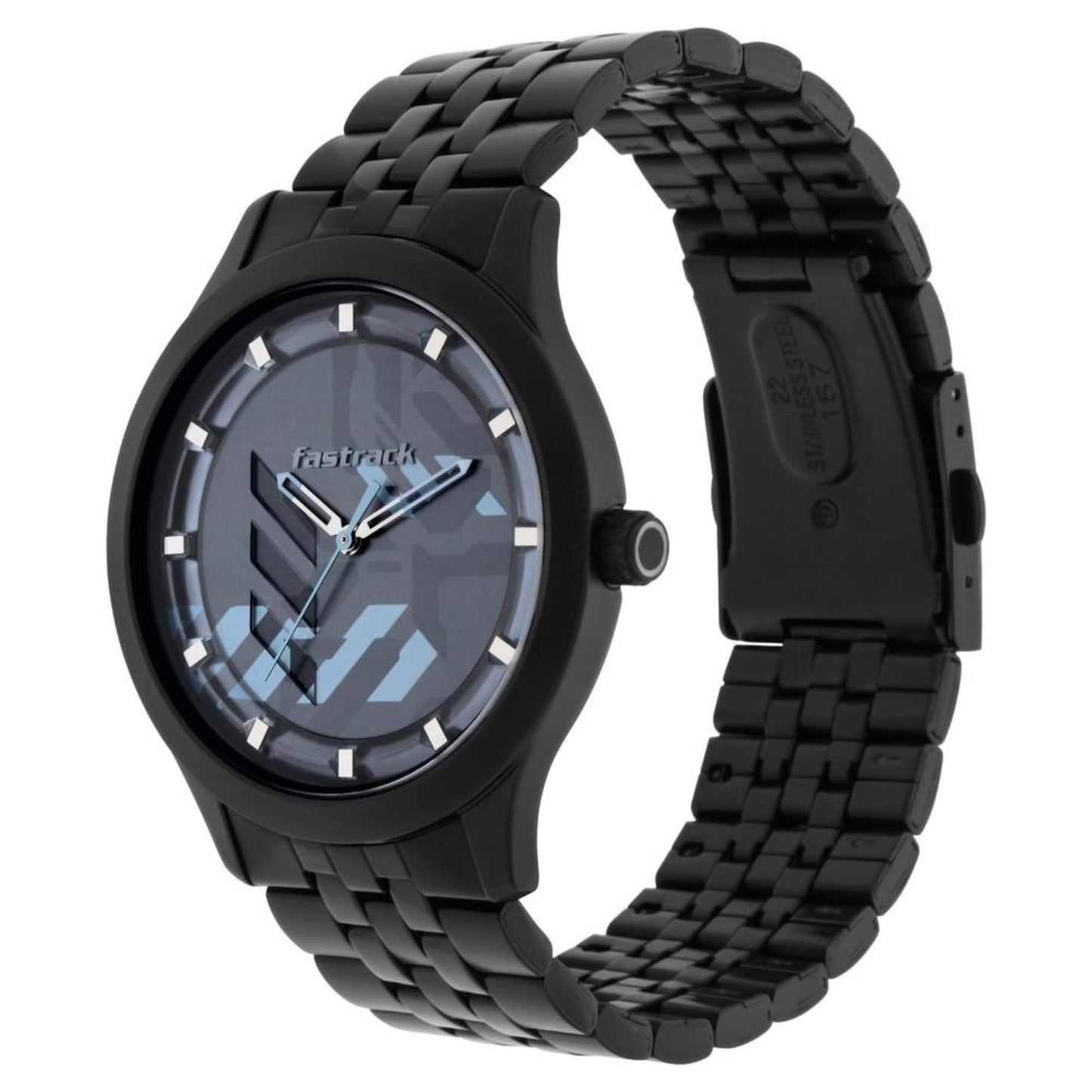 Fastrack Gamify Quartz Analog Grey Dial Metal Strap Watch for Guys