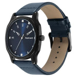 Fastrack Stunners Quartz Alog Blue Dial Leather Strap Watch for Guys