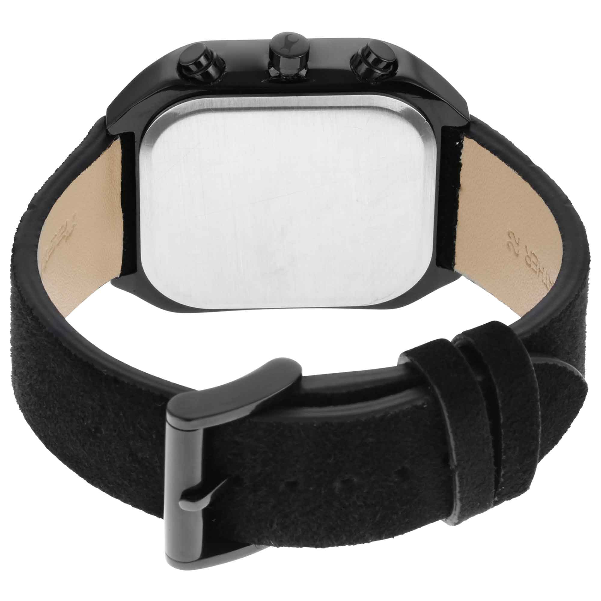 Fastrack After Dark Quartz Analog with Day and Date Green Dial Leather Strap Watch for Guys