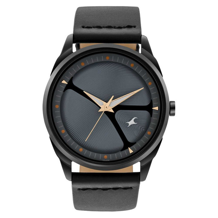 Fastrack MetaWe Quartz Analog Grey Dial Leather Strap Watch For Guys