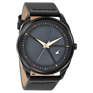 Fastrack MetaWe Quartz Analog Grey Dial Leather Strap Watch For Guys