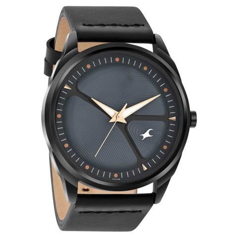 Fastrack MetaWe Quartz Analog Grey Dial Leather Strap Watch For Guys