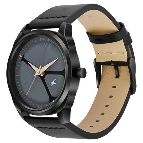 Fastrack MetaWe Quartz Analog Grey Dial Leather Strap Watch For Guys