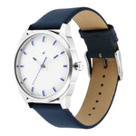 After Dark White Dial Leather Strap Watch for Guys 3273SL01
