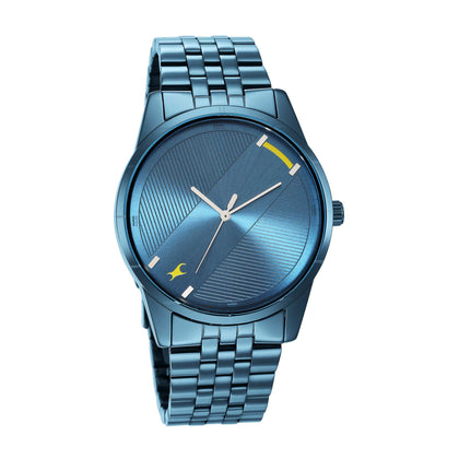 Fastrack Stunners Quartz Analog Blue Dial Metal Strap Watch for Guys
