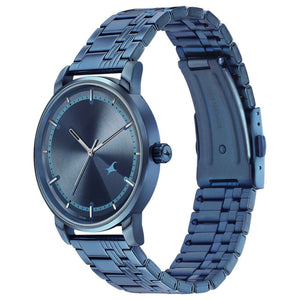 Fastrack Style Up Blue Dial Stainless Steel Strap Watch for Guys